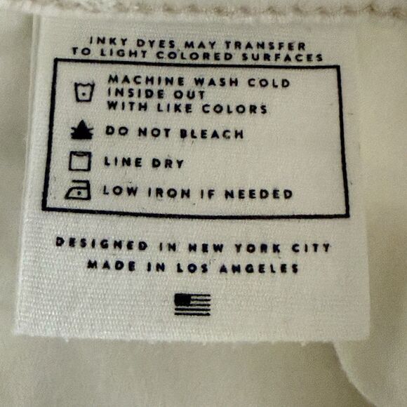 AYR The Bomb Pop Jeans Fray Hem High Rise Crop Stretch Womens 30 Magnolia White - Picture 13 of 14